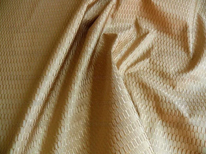 100% Silk Jacquard Oval Lozenge "wheat" Gold