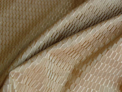100% Silk Jacquard Oval Lozenge "wheat" Gold