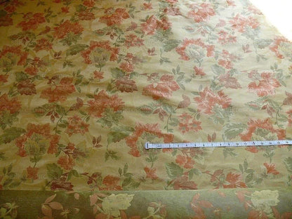 Rm Coco 100% Silk Lampas Autumn Tri-leaf Flower "monarch" Gold Red Green MSRP USD 199.90/y