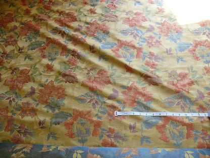 Rm Coco100%silk Lampas Autumn Tri-leaf Flower "mixed Berry" Gold Blue Red Green Purple MSRP USD 199.90/y