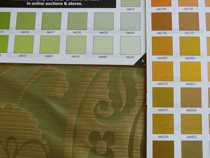 100% Silk Damask Peony River - Palm Green