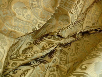 100% Silk Damask Peony River - Palm Green