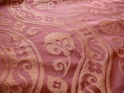 100% Silk Damask Peony River - Spice Red