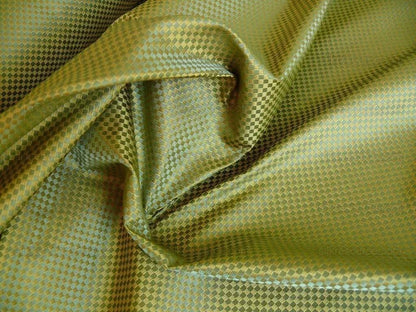 High End 100% Silk Mini Check "thyme" Green Gold Heavy! MSRP USD275/Y