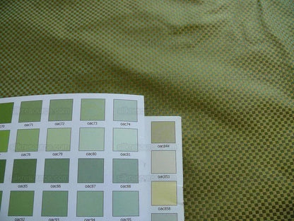 High End 100% Silk Mini Check "thyme" Green Gold Heavy! MSRP USD275/Y