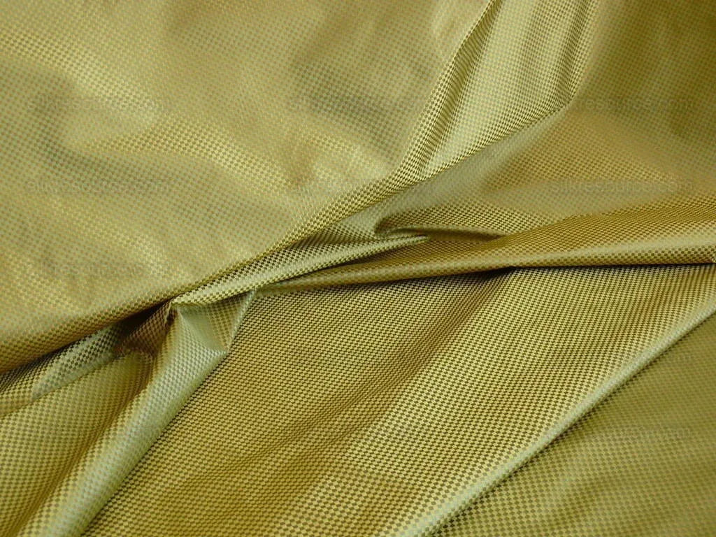 High End 100% Silk Mini Check "thyme" Green Gold Heavy! MSRP USD275/Y