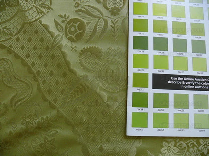 by yard 100% Silk Renaissance Damask "willow" Green