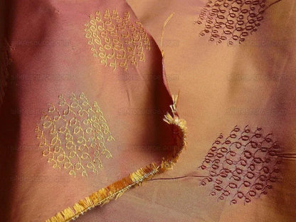 Bty 100% Silk Damask Loop Doodle "amber" Orange Red Gold MSRP USD 200+/Y