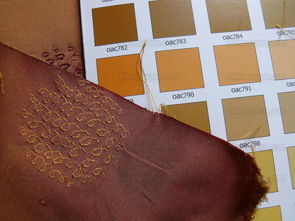 Bty 100% Silk Damask Loop Doodle "amber" Orange Red Gold MSRP USD 200+/Y