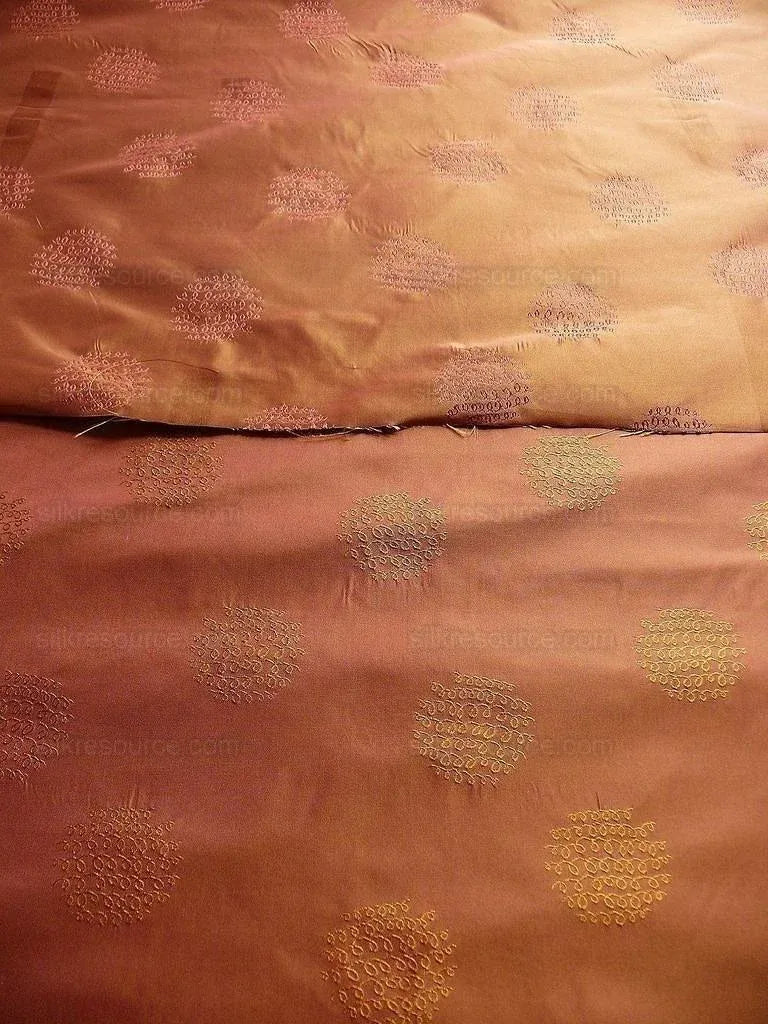 Bty 100% Silk Damask Loop Doodle "amber" Orange Red Gold MSRP USD 200+/Y