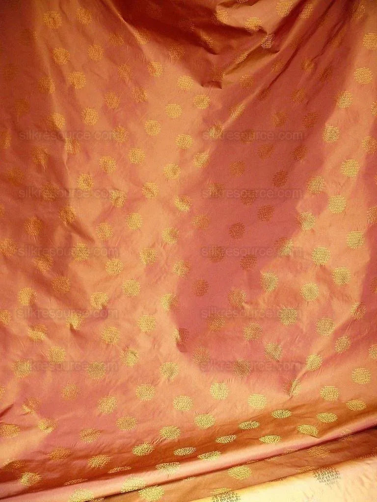 Bty 100% Silk Damask Loop Doodle "amber" Orange Red Gold MSRP USD 200+/Y