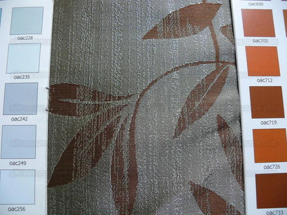 By yard 100% Silk Lampas Bali Breeze "patina" Blue-gray Walnut Brown Tropical Reversible