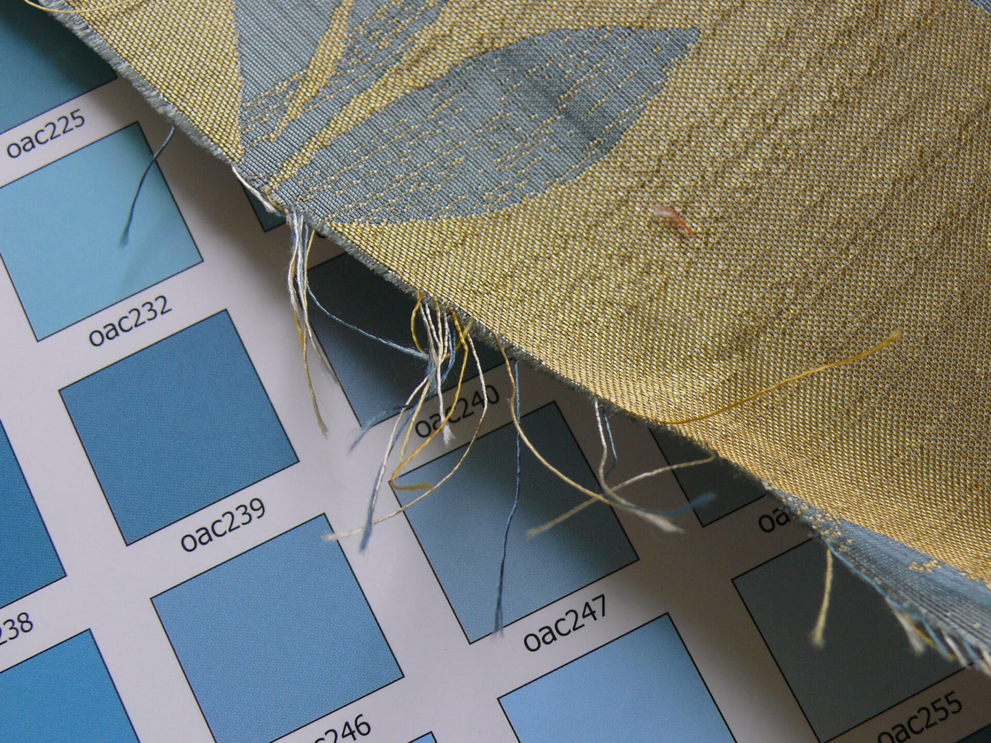 By yard 100% Silk Lampas Bali Breeze "ocean" Blue Flora Tropical Reversible