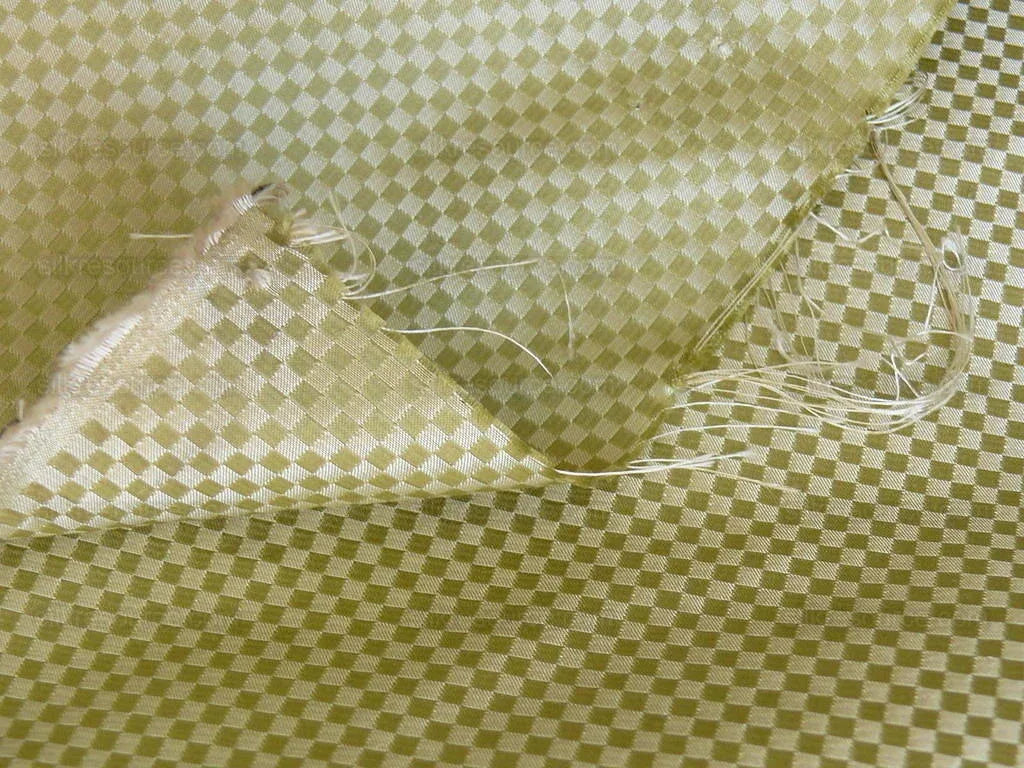 High End 100% Silk Mini Check "arcadia" Green Heavy! MSRP USD275/Y