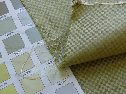 High End 100% Silk Mini Check "arcadia" Green Heavy! MSRP USD275/Y