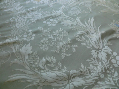 HiEnd 100% silk Damask Lisere Rose Urn Renaissance "palm" Light Green Yellow Pink Blue Neoclassical