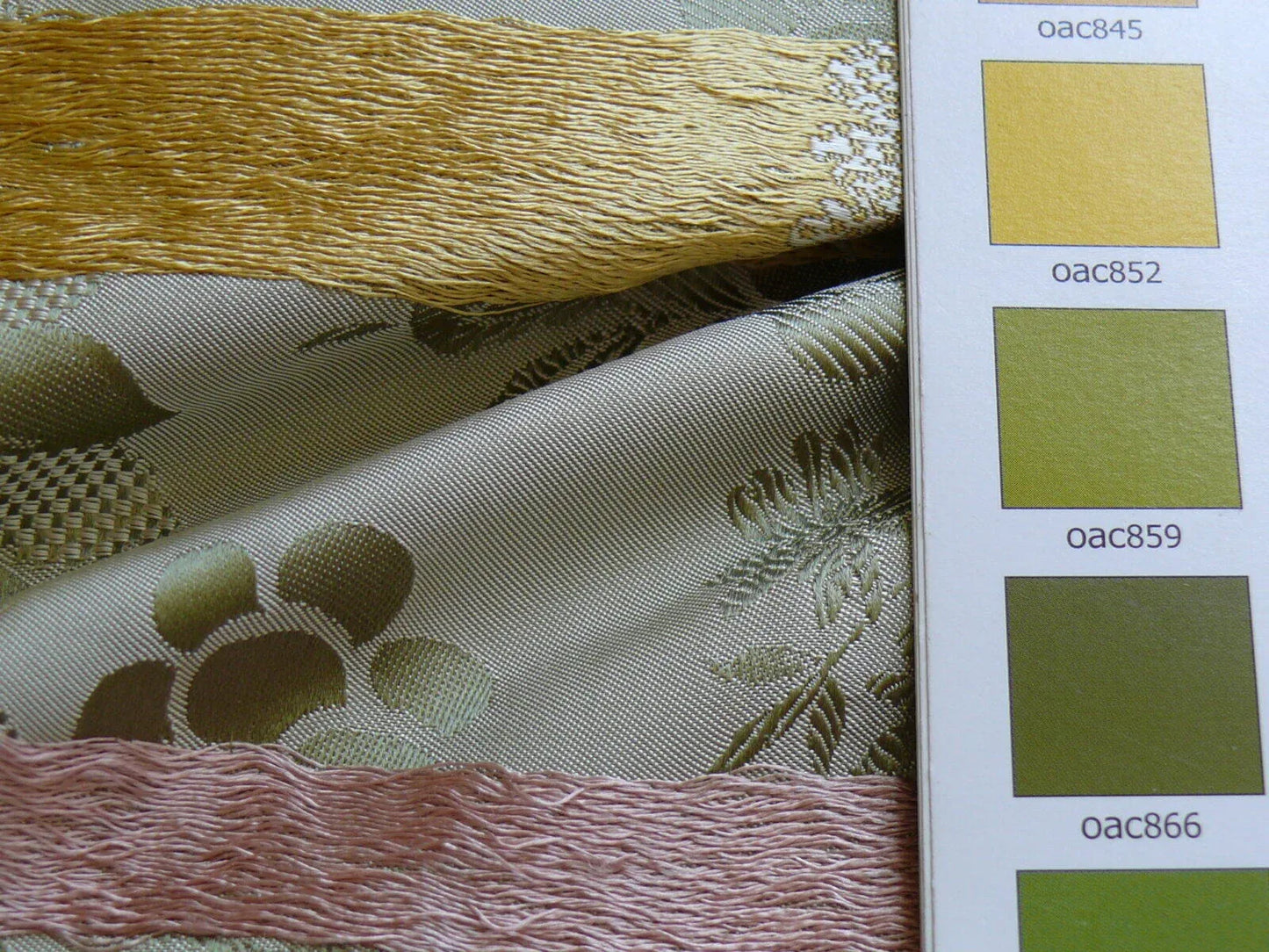 HiEnd 100% silk Damask Lisere Rose Urn Renaissance "palm" Light Green Yellow Pink Blue Neoclassical