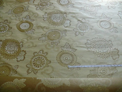 By yard Asian Modern 100% Silk Jacquard Retro Mum "champagne" Tan Beige Brown