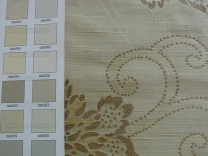 By yard Asian Modern 100% Silk Jacquard Retro Mum "champagne" Tan Beige Brown