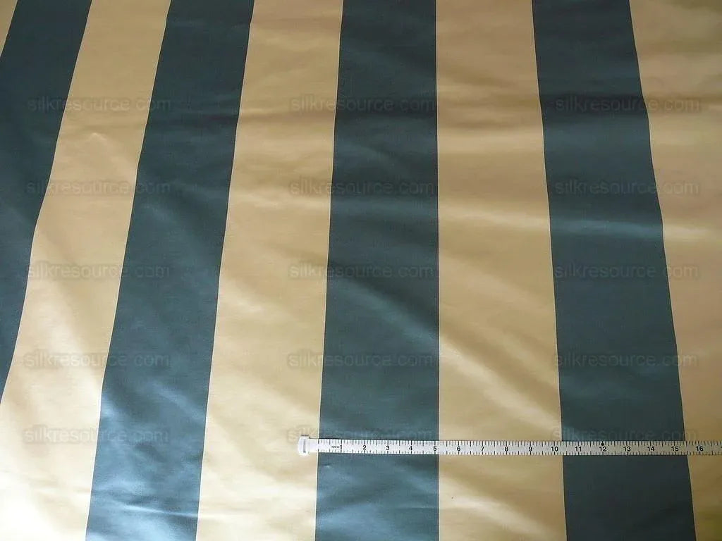 Clarence House Silk Satin 5" Stripe Ticking Blue&amp;white