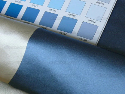 Clarence House Silk Satin 5" Stripe Ticking Blue&amp;white