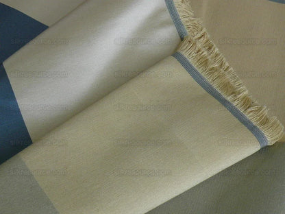 Clarence House Silk Satin 5" Stripe Ticking Blue&amp;white