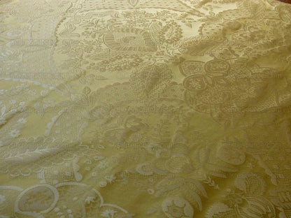 100% Silk Renaissance Damask "lemon" Yellow
