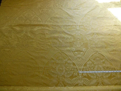 100% Silk Renaissance Damask "lemon" Yellow