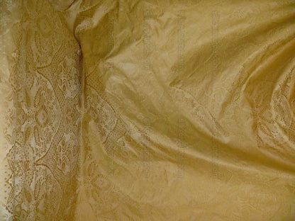 100% Silk Renaissance Damask "lemon" Yellow