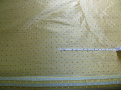 100% Silk Lampas Diamond Dot "bluestone" Yellow Blue Green Stripe Reversible