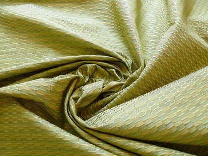 100% Silk Jacquard Oval Lozenge "marjoram" Green
