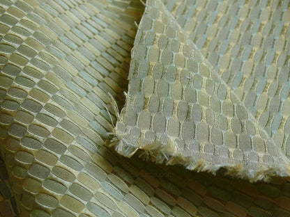 100% Silk Jacquard Oval Lozenge "marjoram" Green