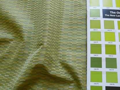 100% Silk Jacquard Oval Lozenge "marjoram" Green