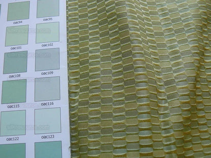 100% Silk Jacquard Oval Lozenge "marjoram" Green