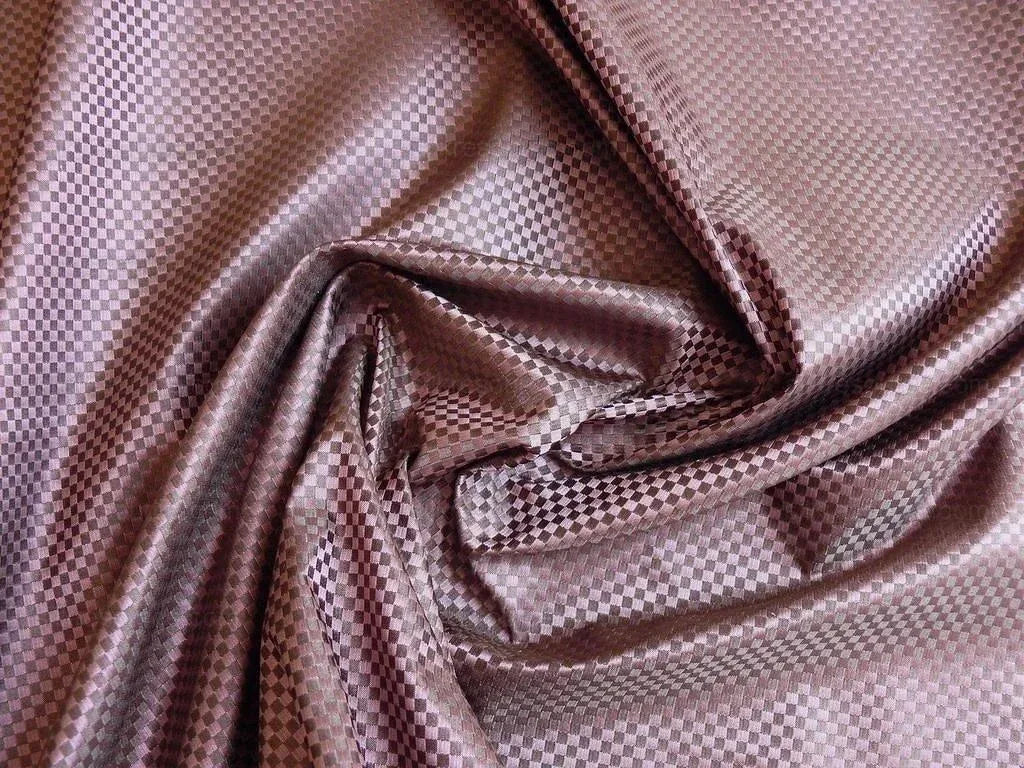High End 100% Silk Mini Check "plum" Purple Heavy! MSRP USD275/Y