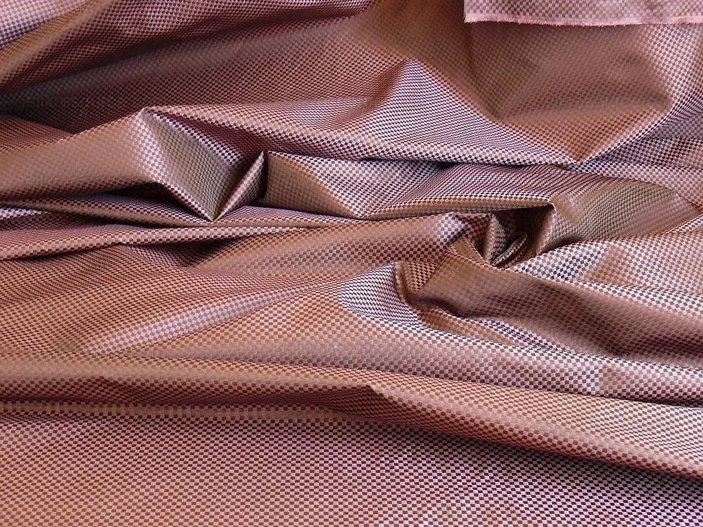 High End 100% Silk Mini Check "plum" Purple Heavy! MSRP USD275/Y