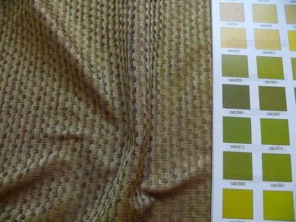 By Yard 100% Silk Jacquard Modern Square "chestnut" Raffia Metallic Brown Gold Copper