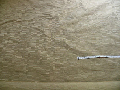 100% Silk Damask Piano Key "khaki" Brown Tan Jacquard Textured Iridescent