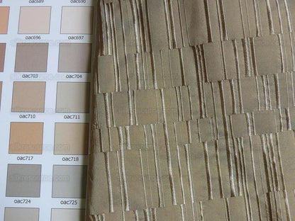 100% Silk Damask Piano Key "khaki" Brown Tan Jacquard Textured Iridescent