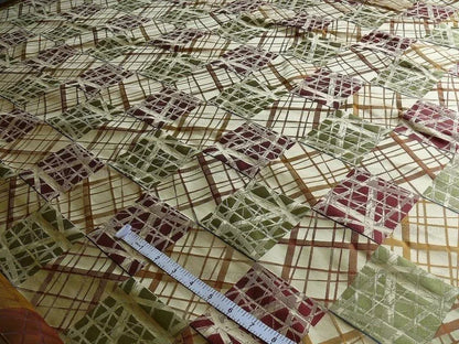 100% Silk Jacquard Mirror Square "jewel" Gold Red Green MSRP USD 230/y