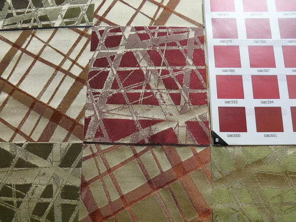 100% Silk Jacquard Mirror Square "jewel" Gold Red Green MSRP USD 230/y