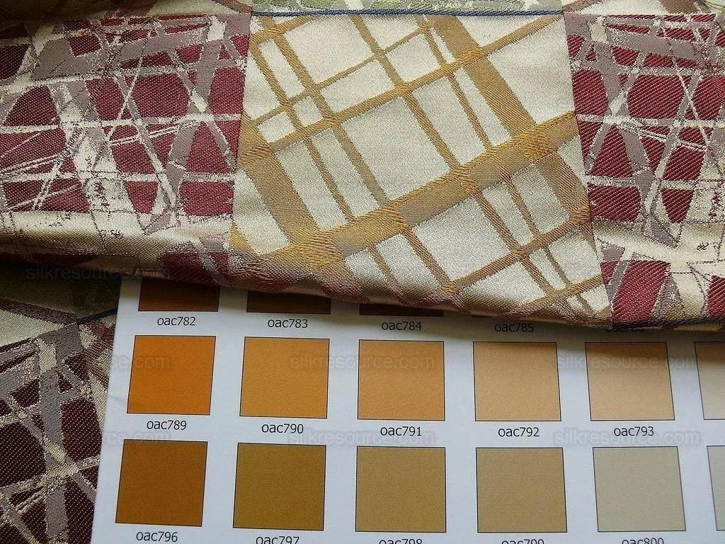 100% Silk Jacquard Mirror Square "jewel" Gold Red Green MSRP USD 230/y