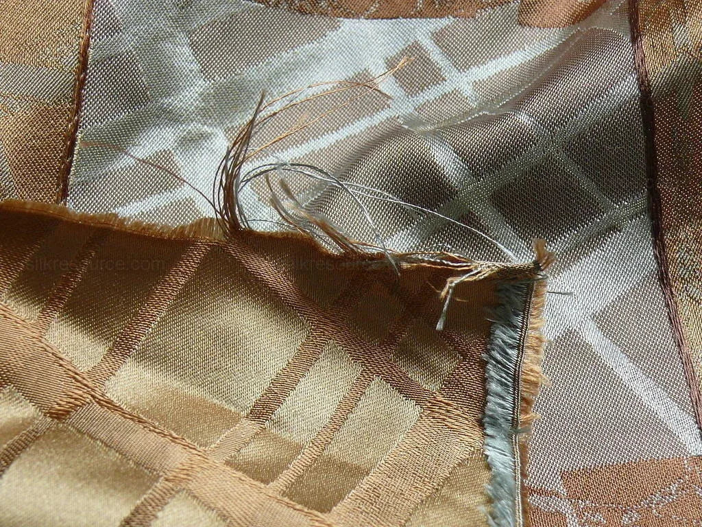 100% Silk Jacquard Mirror Square "celadon" Tan Brown Gray Blue MSRP USD 230/y