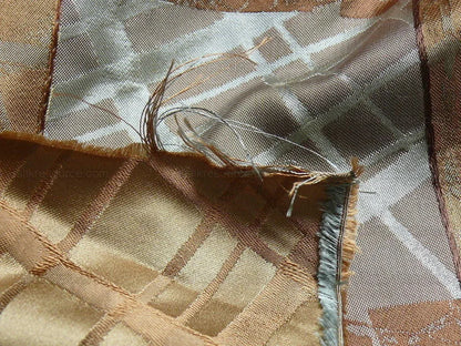 100% Silk Jacquard Mirror Square "celadon" Tan Brown Gray Blue MSRP USD 230/y