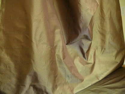 High End 100% Silk Mini Check "stem" Green Bronze Brown Heavy! MSRP USD275/Y