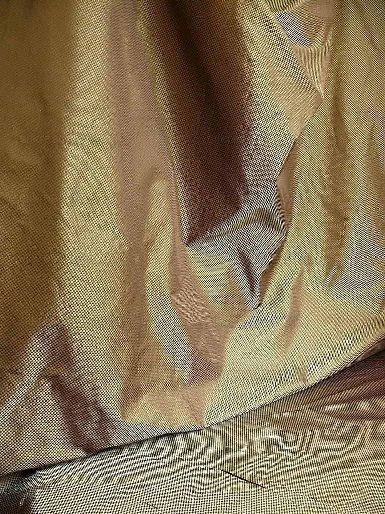 High End 100% Silk Mini Check "stem" Green Bronze Brown Heavy! MSRP USD275/Y