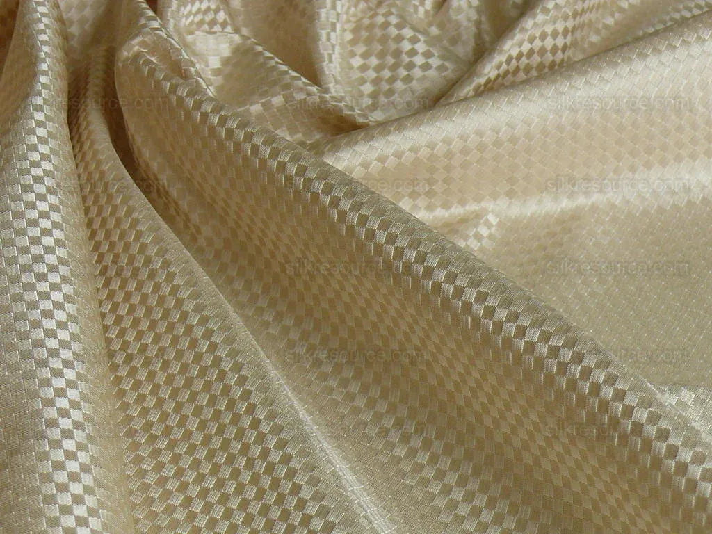 High End 100% Silk Mini Check "salt" Bright White Heavy! MSRP USD275/Y