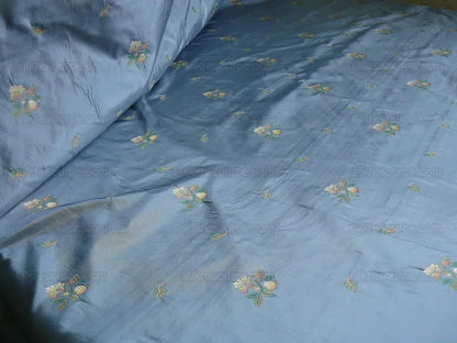 100% Silk Taffeta Tissue Pick Peach Blossom "cloud" Blue