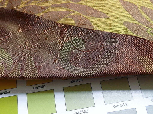 High End 100% Silk Jacquard Kimono Mum Chrysanthemum Flower "coin" Copper Gold