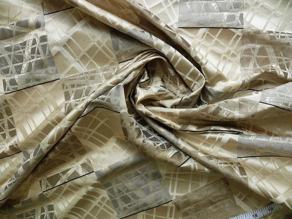 100% Silk Jacquard Mirror Square "silver" Gold Gray MSRP USD 230/y